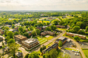 crane view of Tennessee Wesleyan campus