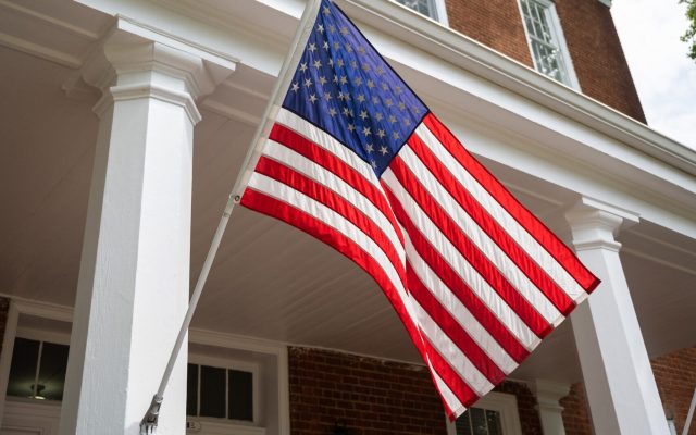 American flag at Old College